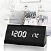 Produktbild Fomobest LED Wecker Wiederaufladbar Holz Tischuhr Klein Standuhr Datum/Temperatur Anzeige Digital Wecker Schwarz