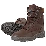 Kombat UK Men's Half Leather/Half Nylon Patrol Boots - MOD Brown, Size 10