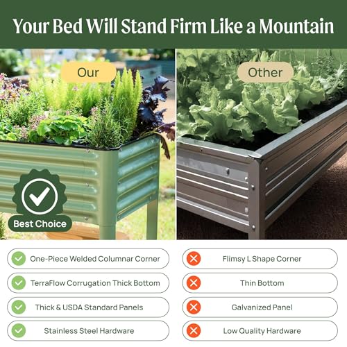 Image of Rolling Elevated Raised Garden Bed-V Series, 2' x 6' Garden Beds with Legs & Storage Rack for Patio & Porch, 1000 Lbs Weight Capacity, Outdoor Planter Box for Vegetables Flower Herbs, Pearl White