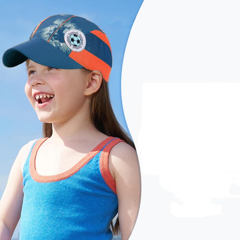 HAOZAIKEJI Football Baseball Cap for Boys Summer Running Mesh Sun Cap Children Quick Dry Sport Hat for Beach Camp Hiking Park4