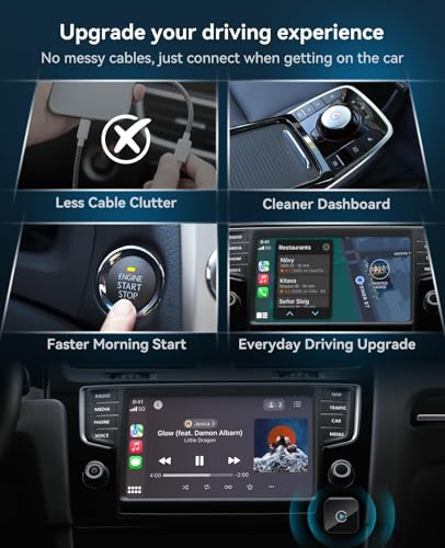 Image of Wireless CarPlay Adapter 2 in 1 2026 Upgraded for Factory Wired CarPlay, Car Play /Android Auto, Auto-Reconnect Wired to Wireless Dongle No-Lag, Plug-and-Play, 5GHz WiFi, Bluetooth 5.3 USB-A & USB-C