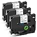 Produktbild Invoker kompatibel TZe-241 18mm Schriftband Ersatz für Brother TZe241 TZe TZ Schwarz auf weiß Laminiert Kassette Bänder für Brother Ptouch PT-D400 PT-D450 PT-D600 PT-P700 PT-1830, 3 Stück
