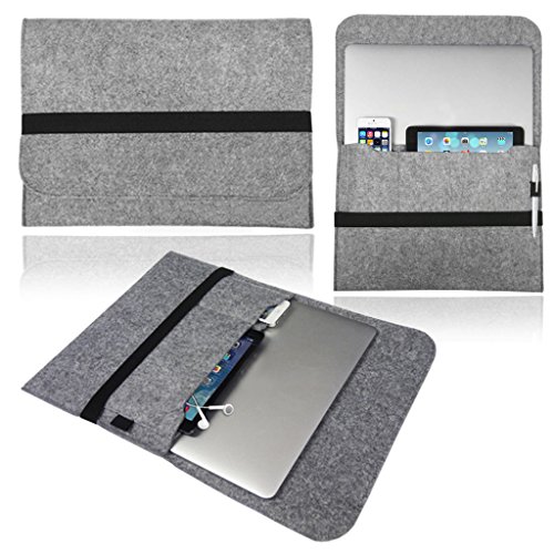 Love My Case Gris claro 29,46 cm/27,94 cm de fieltro de lana para portátiles/cubierta/bolsa para Sony VAIO Tap 11 con 5 x incluye bayetas