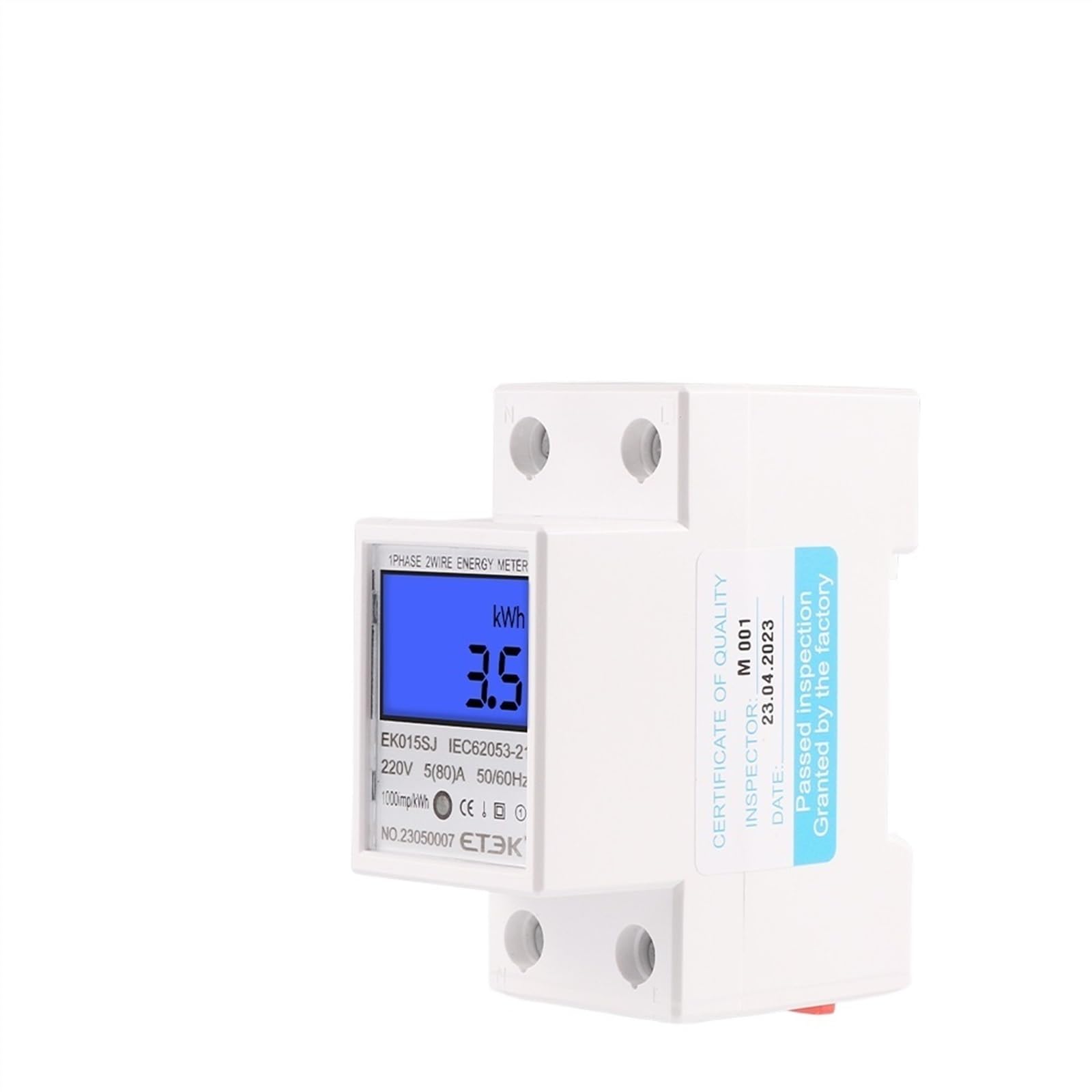 Jednofazowy wyświetlacz cyfrowy LCD Watomierz Pobór mocy Licznik energii AC 230V 220V 50Hz 60 Szyna DIN EK015SJ