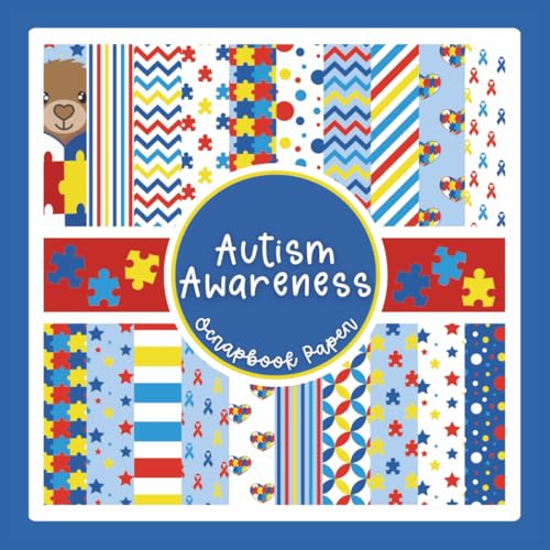 Autism Awareness Scrapbook Paper: Rainbow Themed Ephemera Craft Paper Pad For Scrapbooking, Mixed Media, Junk Journals & Paper Crafts; 8.5 x 8.5" image 2