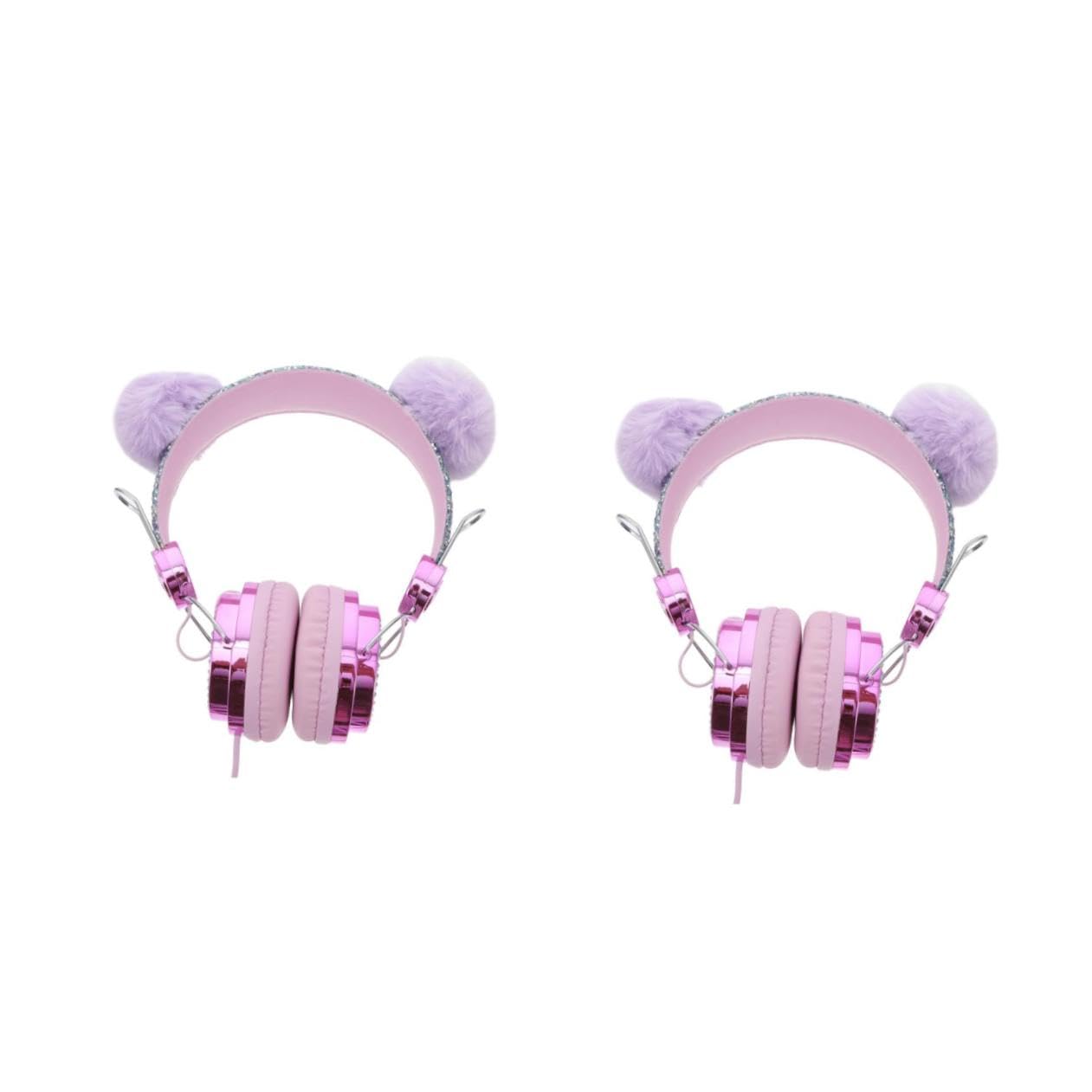 Mikikit 2 Pz Cuffie Cuffia Da Gioco Stereo Cuffia Con Orecchie Di Gatto Auricolare Per Ragazze Per Bambini Cablata Con Microfono Sopra L'auricolare Addominali Ragazza Bambino