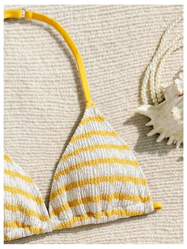 Image of RoseSeek Girl's Tie Dye Smocked 2 Piece Swimwear Sets Backless Halter Bikini Cute Brief Bathing Suit