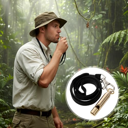 2 PCS Brass Whistle Emergency, 125 Db Loud Emergency Whistle Portable Survival Whistles with Lanyards for Pet Training Hiking Camping Coaching Outdoor Safety Accessories – Bild 8