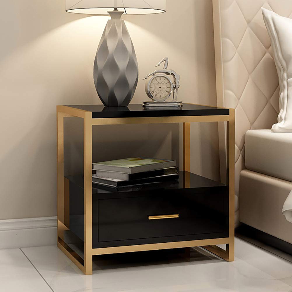 Meuble de rangement moderne noir 50x40x50 cm style luxueux