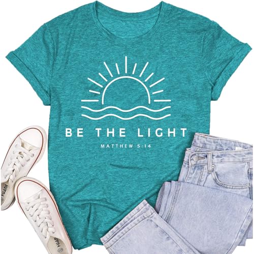T-shirt croix chrétienne pour femme avec verset biblique imprimé blanc