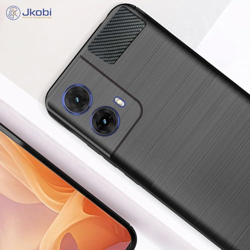 Image of Jkobi Back Cover Case for Motorola Moto G85 5G (Hybrid Armor Case | Carbon Fiber Shockproof | Soft and Flexible | Black)