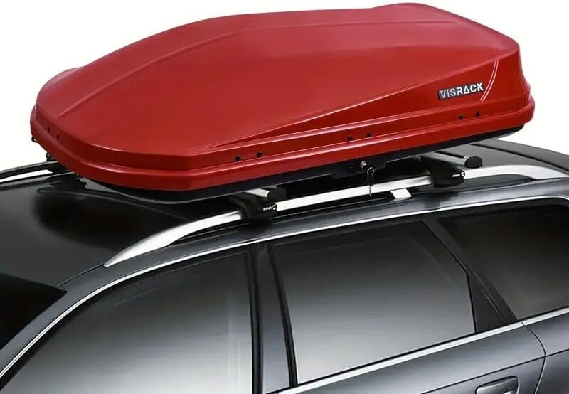 Rooftop Cargo Box Car Top Carrier Hard Shell Roof Cargo Carrier with Security Keys Roof Box Cargo Box, 62 (L) x 31 (W) x 15 (H) Inches, 14 Cubic Feet (Tool-Free Install), RED
