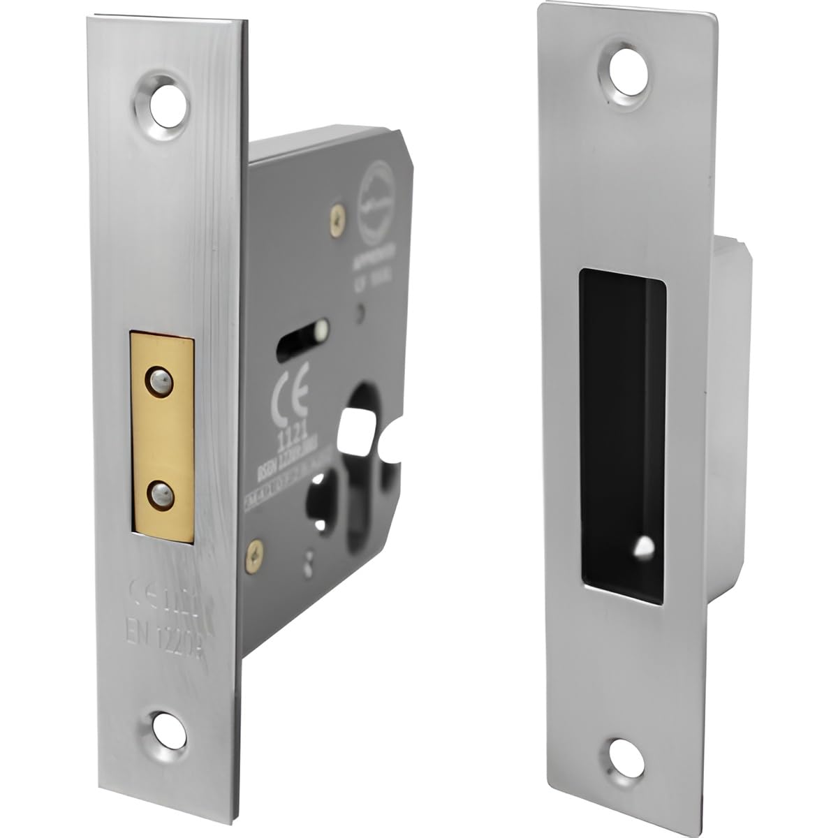 Shirenock Check In Detail Euro Profile Mortice Deadlock 75Mm Nickel Plate, 1 In Pack