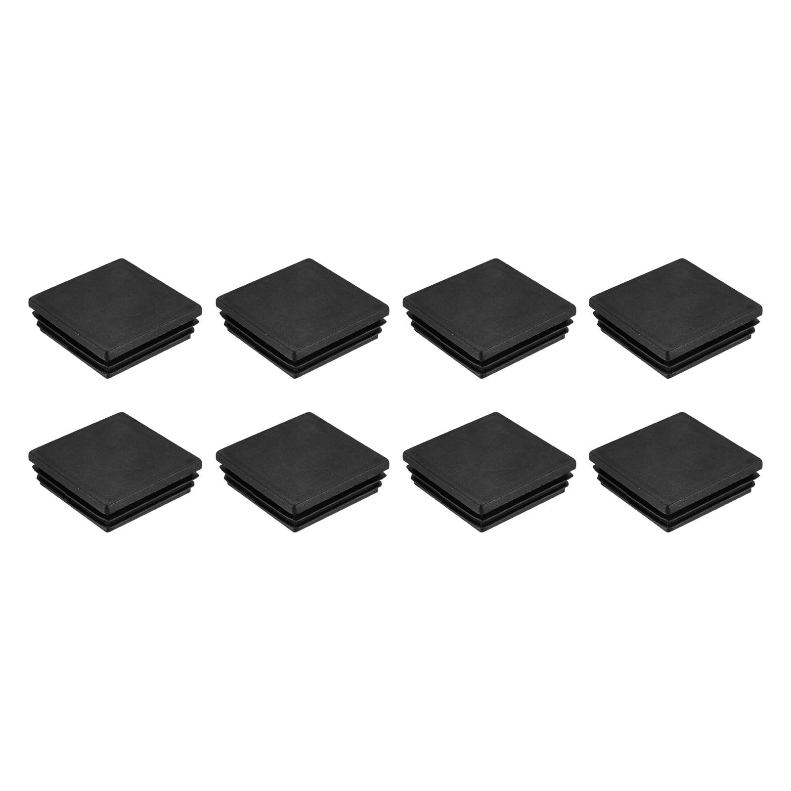 uxcell 8Pcs Square Plastic Plugs, 60 x 60mm/2.36 x 2.36inch PE Pipe Tubing End Caps for 54-58mm/2.13-2.28inch Square Tube Furniture Chair Leg, Black