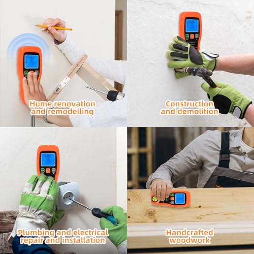 7-In-1 Stud Finder Wall Scanner | Digital Wire & Metal Detector With Lcd Display | Live Ac Wire Detection, Wood Joist, Pipe, Nail & Bubble Level | Wall Sensor For Diy, Electricians, Home Renovation - 8