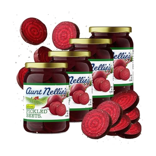 Aunt Nellie’s Sliced Pickled Beets | Tangy, Earthy, Sweet and Delicious | Deep Vibrant Ruby Red-Purple | Grown in the USA | Smoothies, Salads, Side Dishes (16oz, 4-Pack)