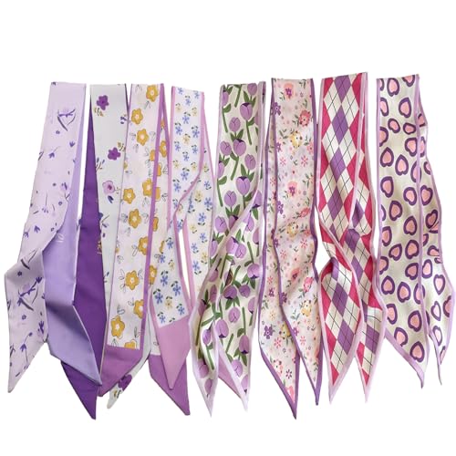8Pcs Scarves for Women,Head Scarf Hair Neck Scarve,Handbags Ponytails Handle Fashion Accessory 35.4