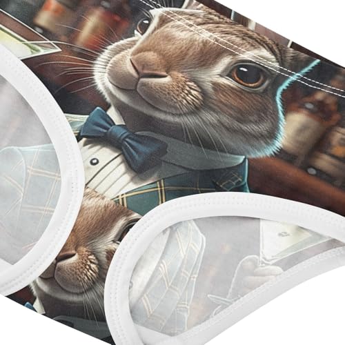 Cotton Toddler Underwear Floral Funny Rabbit Retro Bunny Panties Little Girl Fun Print Kids Briefs Undies 2t4