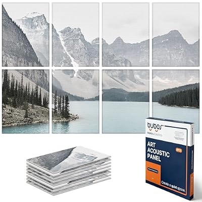 BUBOS 8 Pcs Art Acoustic Wall Panel,47.2”x31.4”Self Adhesive for Home Decor