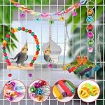 Vogelspielzeug für Sittiche, Papageien, Sittiche, Nymphensittiche, Liebesvögel, Finken, Mynah, Wellensittich, 9 Stück Holzleiterbrücke, Schaukel, Hängematte, Käfigzubehör – Bild 2