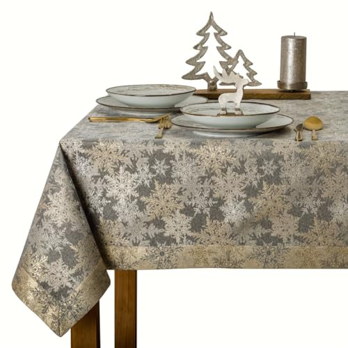 invitta Tischdecke Weihnachten 150x300 cm - Elegante graue...