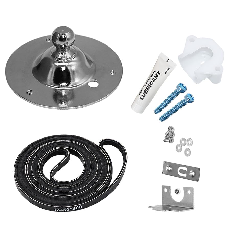 Correa de secadora mejorada 134503600 y kit de rodamientos de tambor de secadora 5303281153 compatible con Frigidai.re Ken. Más secadores reemplazan