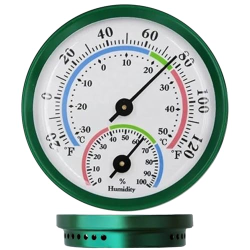 Medidor De Temperatura Para Ambientes Interiores,Instrumento De Medición De Humedad Ambiental   Termómetro Ambiental De Aguja Sin Batería | Para El Hogar El Coche Invernadero