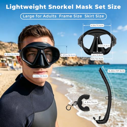 Equipo de snorkel para adultos con tubo de snorkel plegable y máscara miniatura 4
