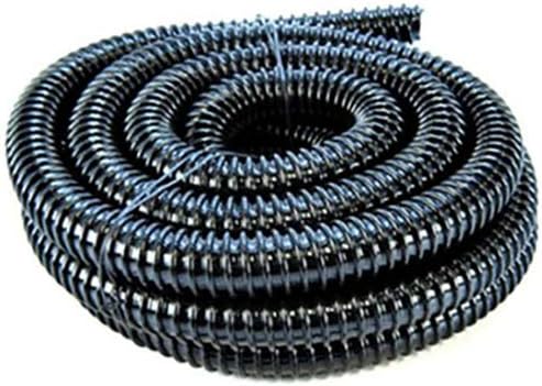 Yamitsu Black Corrugated Flexible Hose Fish Garden Pond Filter Pump Marine Flexi Pipe 5m and 38mm Diameter