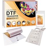 DTF Transfer Film for DTF Sublimation Printer,30 Sheets A4 Matte PET Heat Transfer Paper DTF Starter Kit with Adheisve Powder and Rulers for All DTF&DTG Printer Direct Print On T Shirts Textile