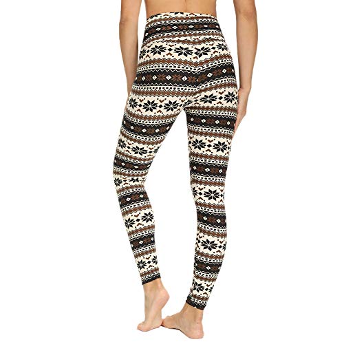 ZOOSIXX Leggings de cintura alta para mulheres – Calça estampada com controle de barriga macia e fin