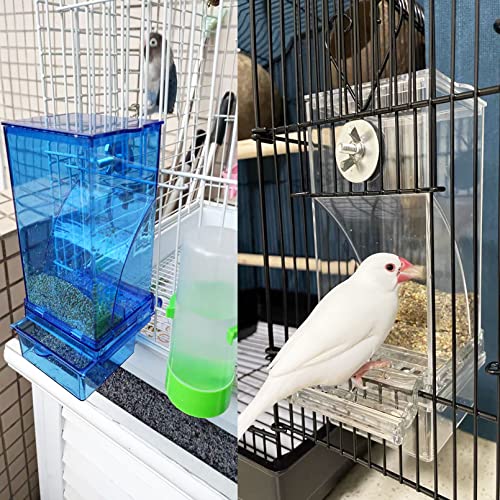 Hamiledyi Parrot Automatic Feeder No Mess Bird Feeder Food Container Feeding Station Foraging Cage Accessories Acrylic Suitable For Parrot Cockatoo Canary Love Bird thumb #1