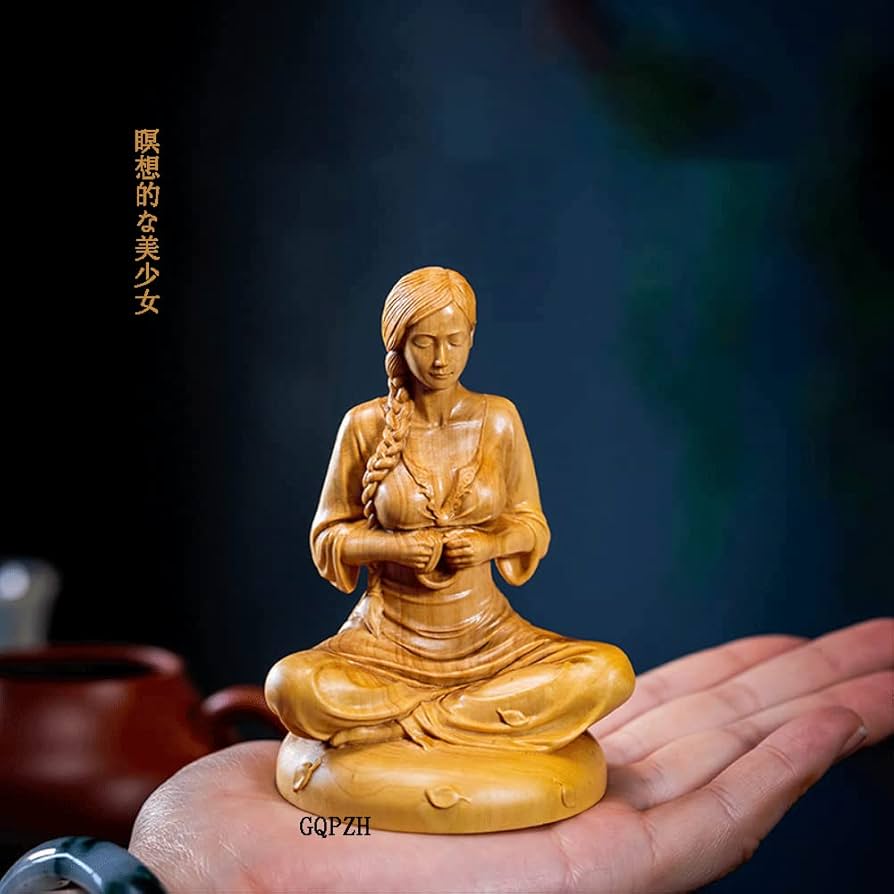 Amazon.co.jp: 木彫り 置物 瞑想的な美少女坐像 高級天然ツゲ木彫り Amazon.co.jp: 木彫り 置物 瞑想的な美少女坐像 高級天然ツゲ木彫り