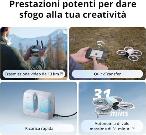 Flip, drone con fotocamera UHD 4K per adulti, < 249 g, stabilizzatore a 3 assi, trasmissione video da 13 km, decollo dalla mano, ritorno automatico, 31 minuti di autonomia, volo intelligente - Gadget - Immagine 4
