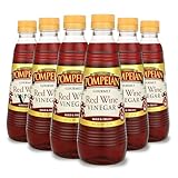 Pompeian Gourmet Red Wine Vinegar, Naturally Gluten-Free, 16 Fl Oz, Pack of 6