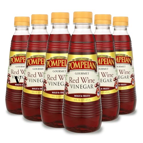 Pompeian Gourmet Red Wine Vinegar, Naturally Gluten-Free, 16 Fl Oz,