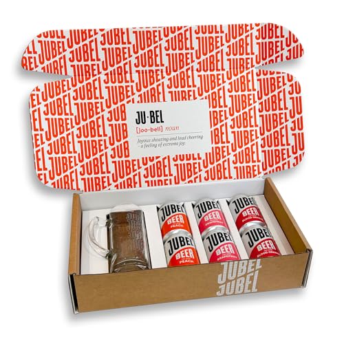 JUBEL Mixed Gift Pack With Branded Glass (6x330ml) - Perfect Beer Gift - Award Winning Gluten Free Beer - Vegan & Low Calorie - Dangerously Refreshing Fruit Beer - Craft Beer Gift Set