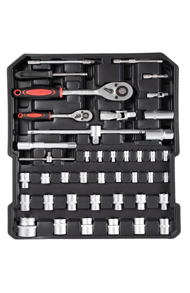 AMC Set Cassetta Attrezzi Chiavi a Trolley completa di 849 pezzi Professionali, strumenti e accessori per un utilizzo Professionale o fai da te in Acciaio Cromo Vanadio