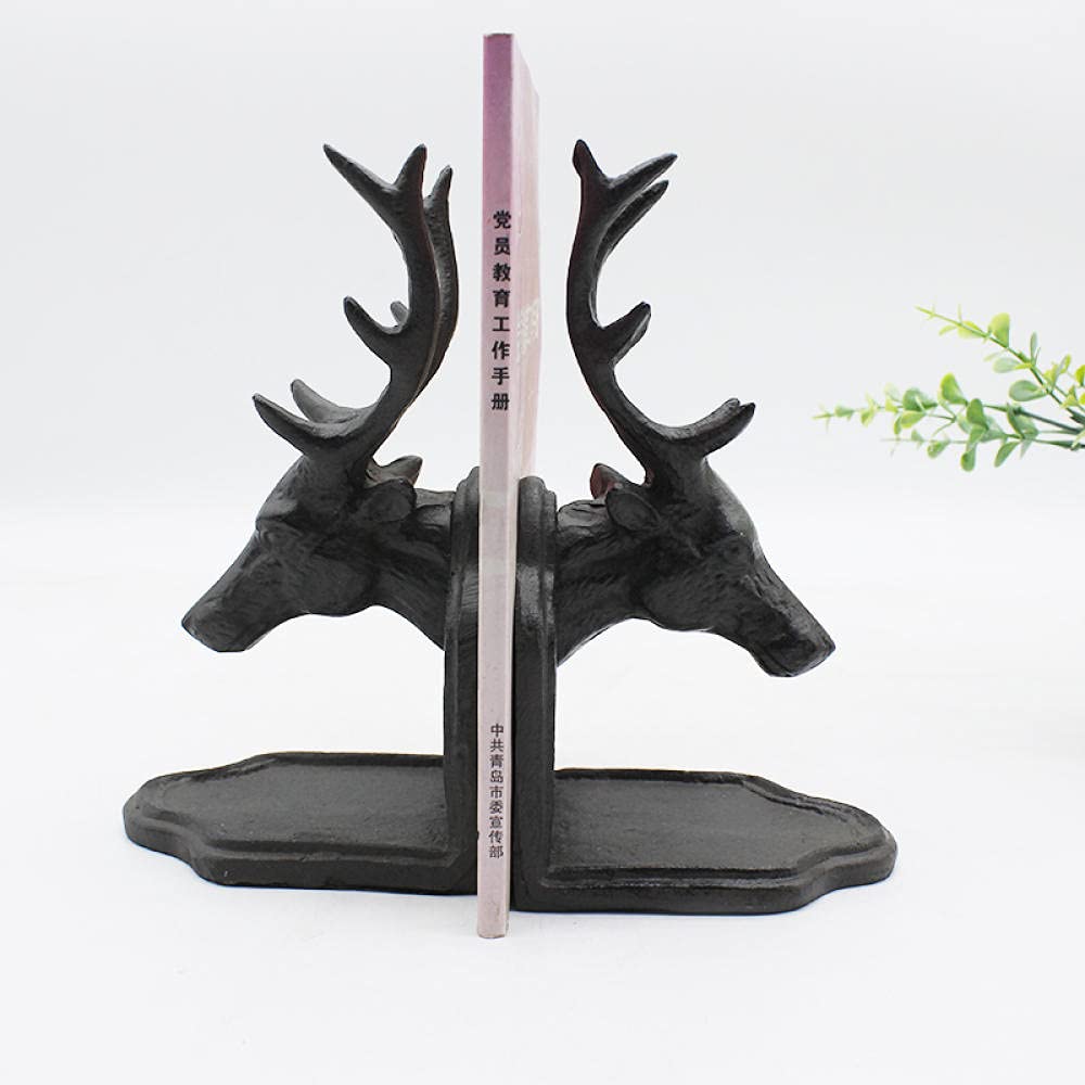 Serre-livres en fonte tête de cerf vintage objet d'art de bureau