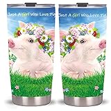 Qdkva Pig 20 oz Tumbler Travel Mug Stainless Steel Vacuum Insulated Cup With Lid Just A Girl Who...
