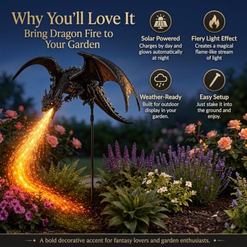 2027 New Solar Dragon Fire Garden Light, Dragon Flame Solar Light - image 4