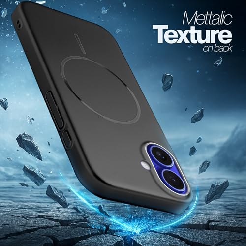 Image of AIBEX Ultra-Thin Mag-Saf Back Cover Case Compatible with iPhone 16 Plus| Slim Fit Scratch-Resistant Matte | Magnetic Wireless Charging | Microfibre Lining | Camera Protection (PC Material) - Black
