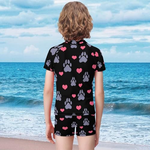 Dogs PawChildren's Swimsuits Boys Two Piece Suit10-12Y（150cm）2
