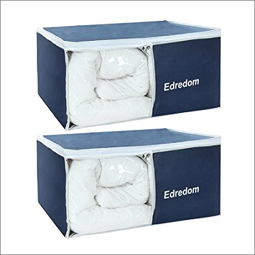 Organizador de Edredon VB Home em Nylon Azul Marinho 2 peças