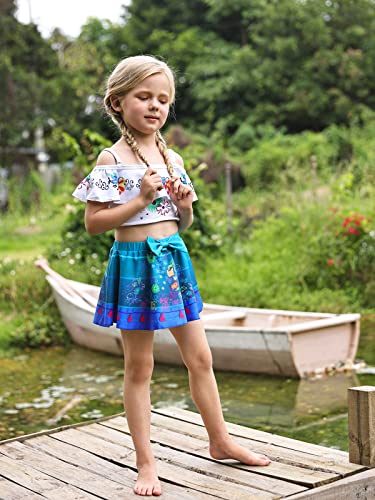 Cotrio Mirabel Swimsuit Girls Isabella Bikinis Kids Bathing Suit Pepa Two-Piece Sets Tankinis Dolores Princess Adventure Swimwear Size 4T (3-4 Years, White, 110) #TOP5