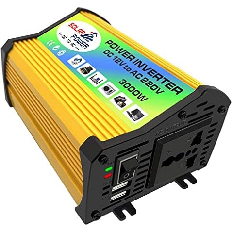 Xegood Power Inverter 3000W/4000W/6000W DC 12V to AC 110V&220V Pure Sine Wave Car Voltage Converter Transformer with Dual USB Ports,Cigarette Lighter Plug Cable and Battery Clip Cable 3000W Cover