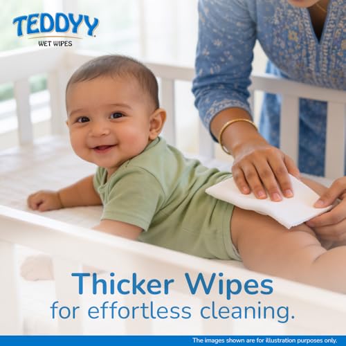 Image of Teddyy Soft Cleansing Baby Wet Wipes with Lid | 216 Wipes | Special Germ Protection | Anti - Rash | Enriched With Aloe Vera and Vitamin E | 72 Wipes x 3 Packs
