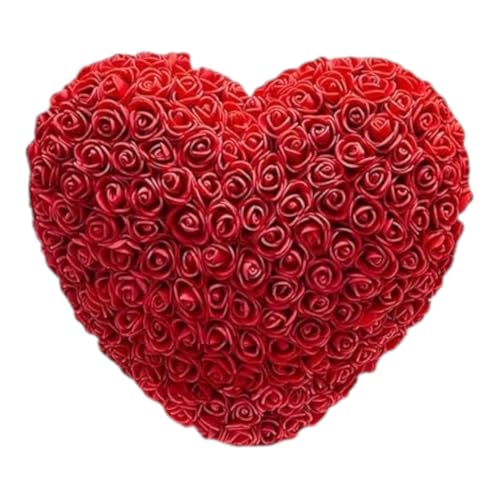 GMM Kunstrozenhart hart in doos geschenkdoos romantisch idee voor haar / hem Valentijnsdag vriendin of verjaardag vrouw Moederdag (rood) - Afbeelding 6