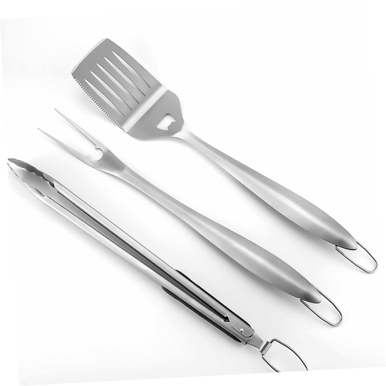 iplusmile Kit Herramientas Parrilla Pinzas Multifuncionales Alimentos Acero Inoxidable Utensilios Barbacoa Pala Duradera