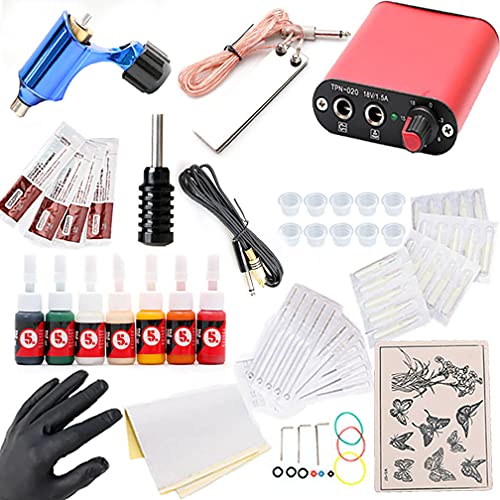 Tatuaje Kit completo Tattoo Motor Machine Kits para con suministro de alimentación Publicidad Consejos de tinta para artista profesional de tatuajes